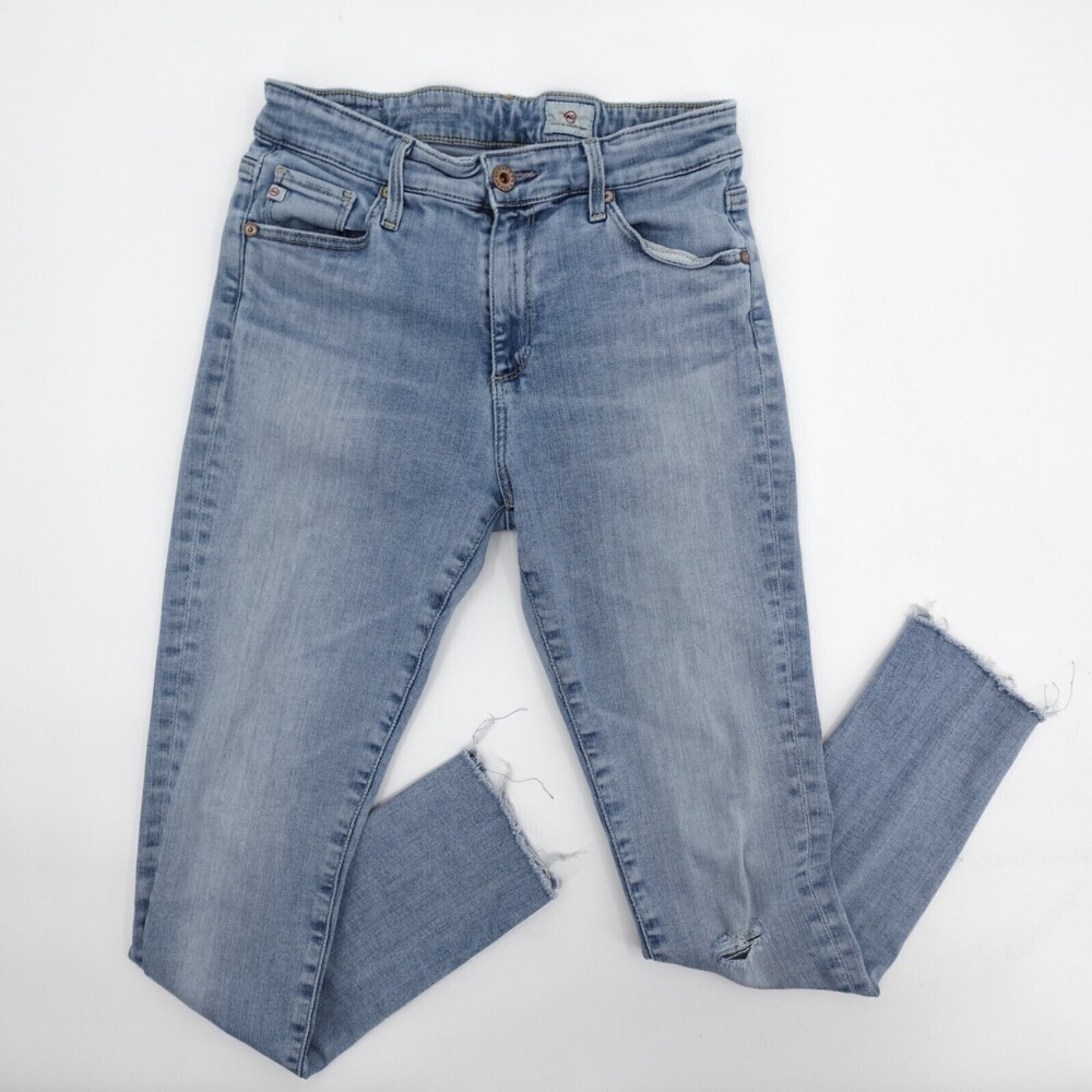 Adriano Goldschmied AG Jeans Womens 28 Blue Distressed Raw Hem Mid rise